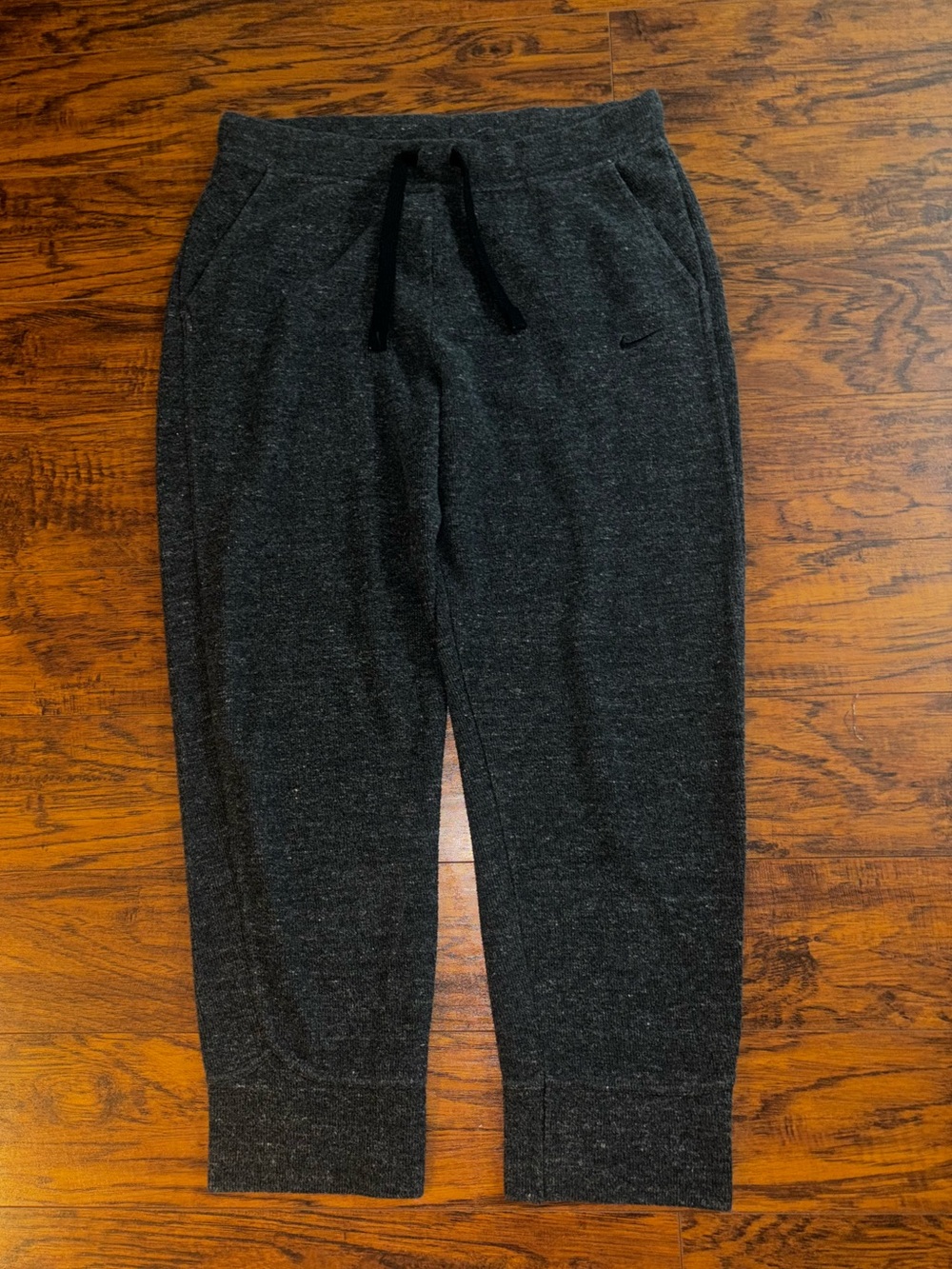Nike Sweatpants Heather Charcoal Gray Tapered Ankle Cotton Blend Joggers